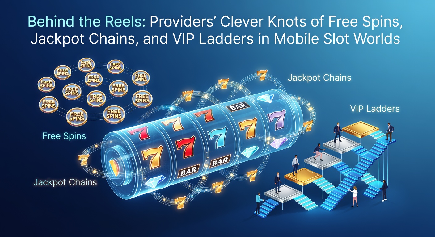 Afbeelding van dynamische mobiele slots met vallende free spins en opbouwende jackpots, providers' slimme ontwerpen in actie