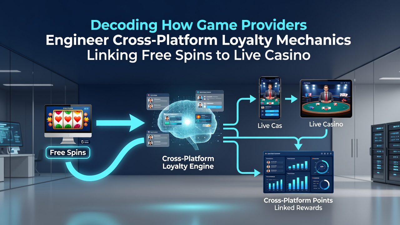 Diagram van progressieve netwerken die gratis spins koppelen aan live casino hybriden via mobiele en desktop platforms