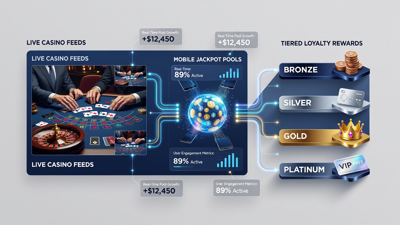 Voorbeeld van tiered loyaliteitsbeloningen gekoppeld aan live casino en mobiele jackpot systemen